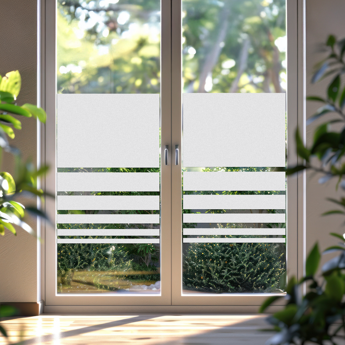 Fensterdekorfolie mit Streifen