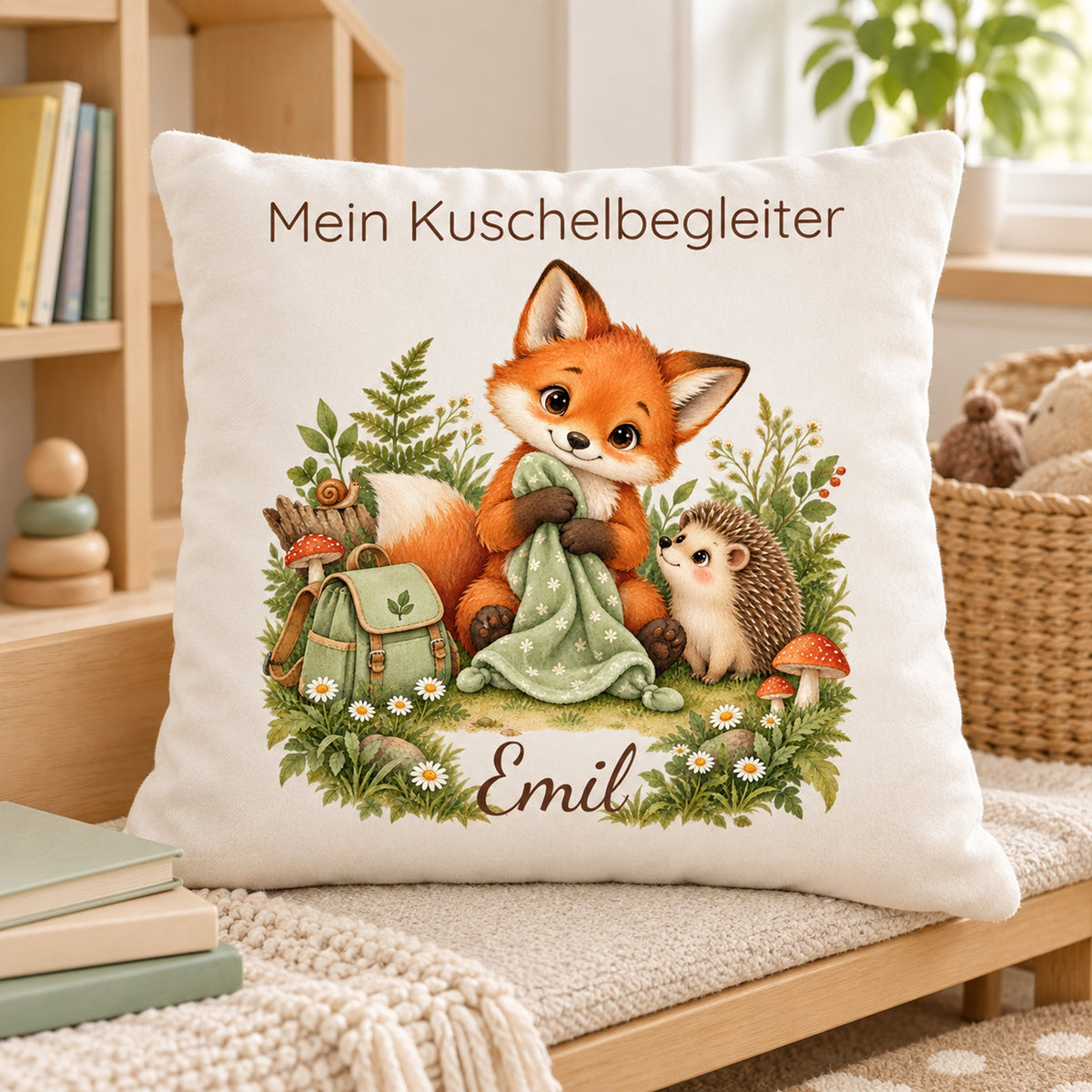 Personalisierter Fuchs-Kissenbezug mit Mein Kuschelbegleiter – Ansicht 8
