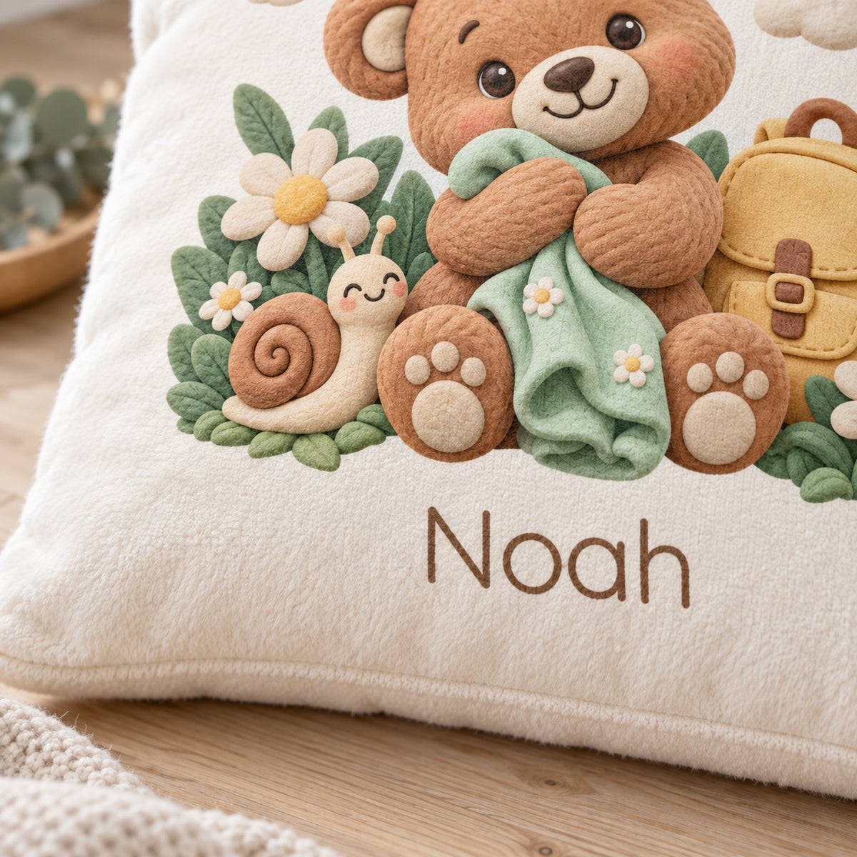 Personalisierter Bär-Kissenbezug mit Mein Kuschelbegleiter – Ansicht 6