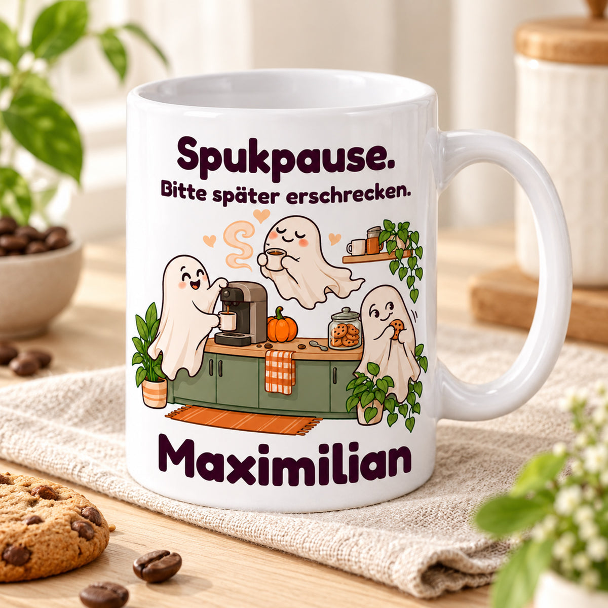 Geisterbuero-Tasse mit Wunschname - Motiv 2, Ansicht 3