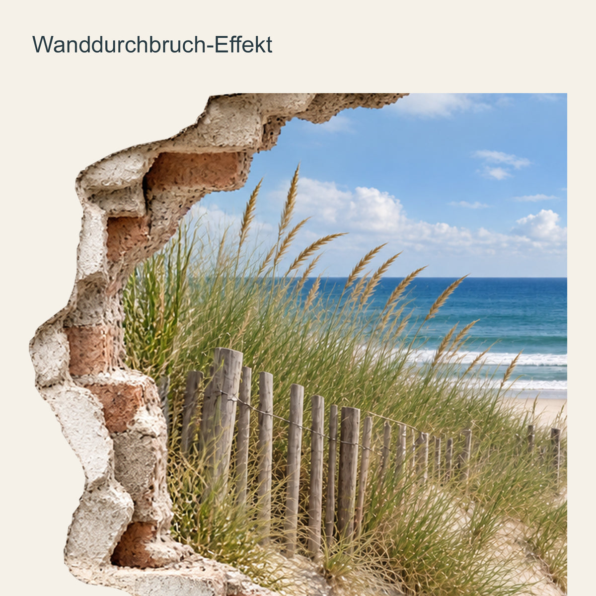 Wandtattoo Dünenweg mit Wanddurchbruch-Effekt – Ansicht 4