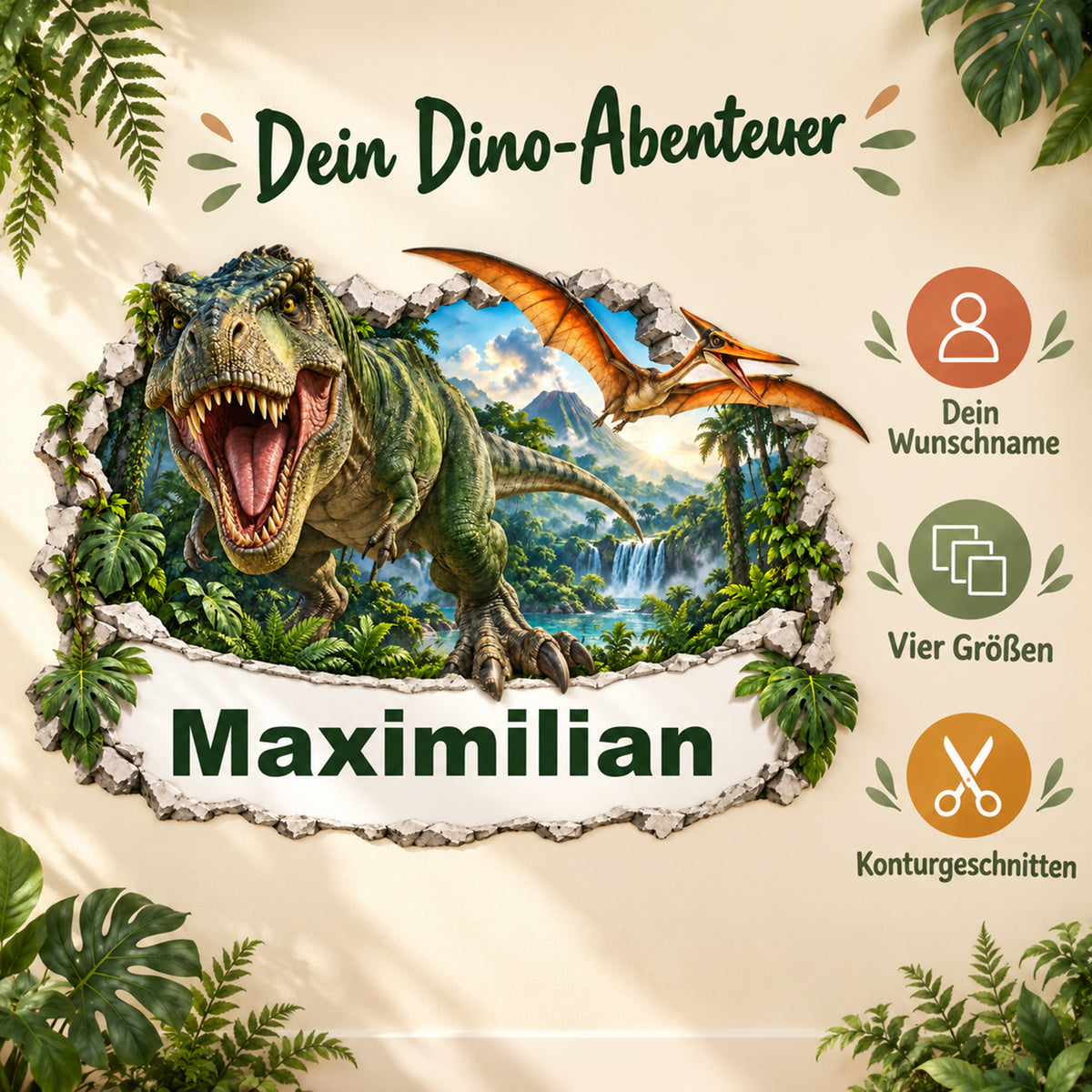 Dinosaurier-Wandtattoo Motiv 1 – Produkteigenschaften