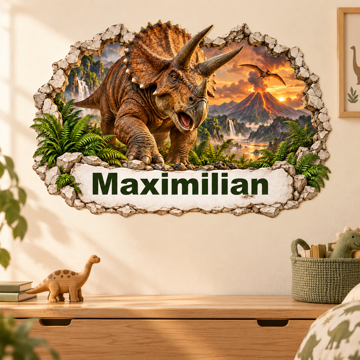 Dinosaurier-Wandtattoo Motiv 2 – Wohnraumbeispiel