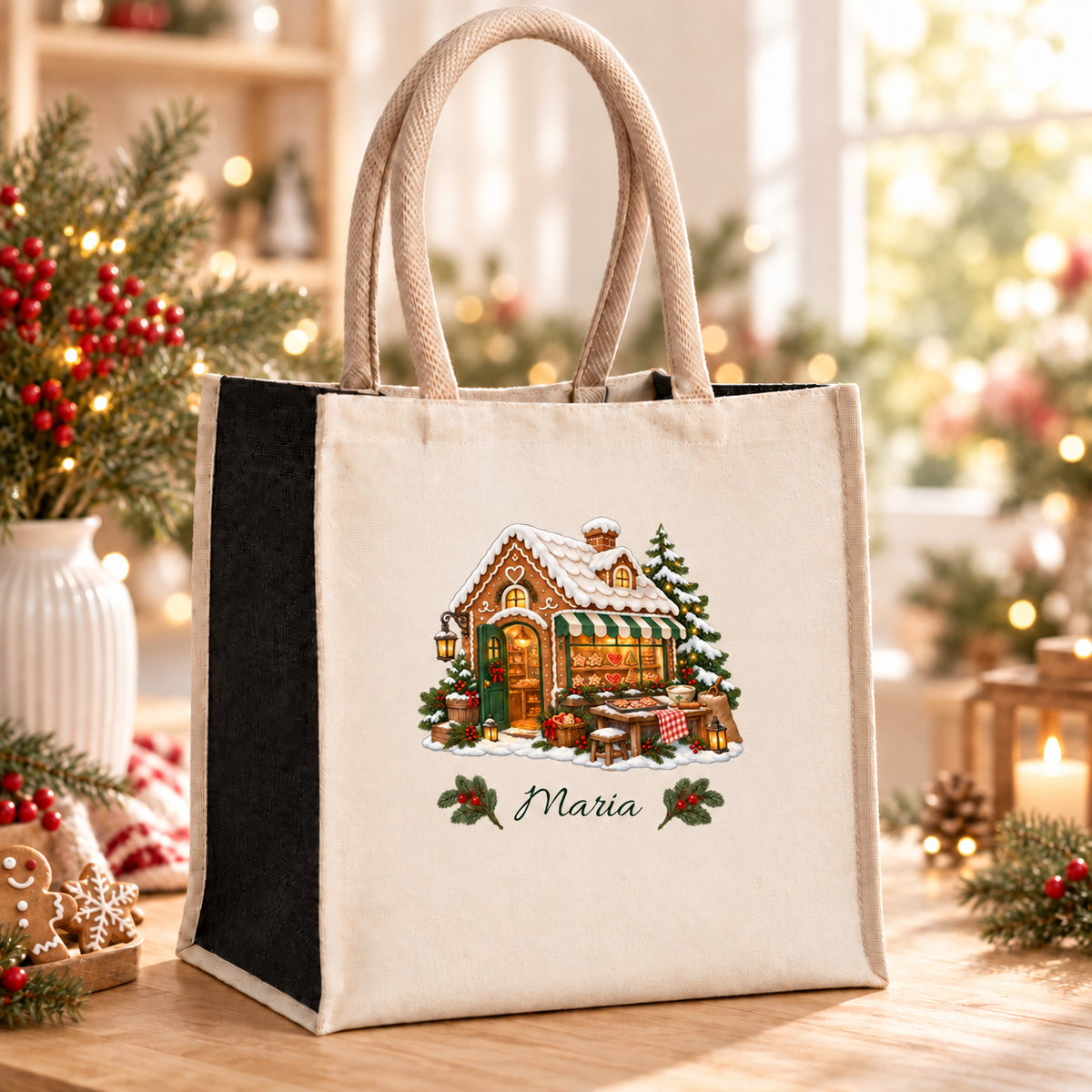 Weihnachtstasche mit Namen – Lebkuchenhaus Lebkuchenbäckerei – Produktansicht 2