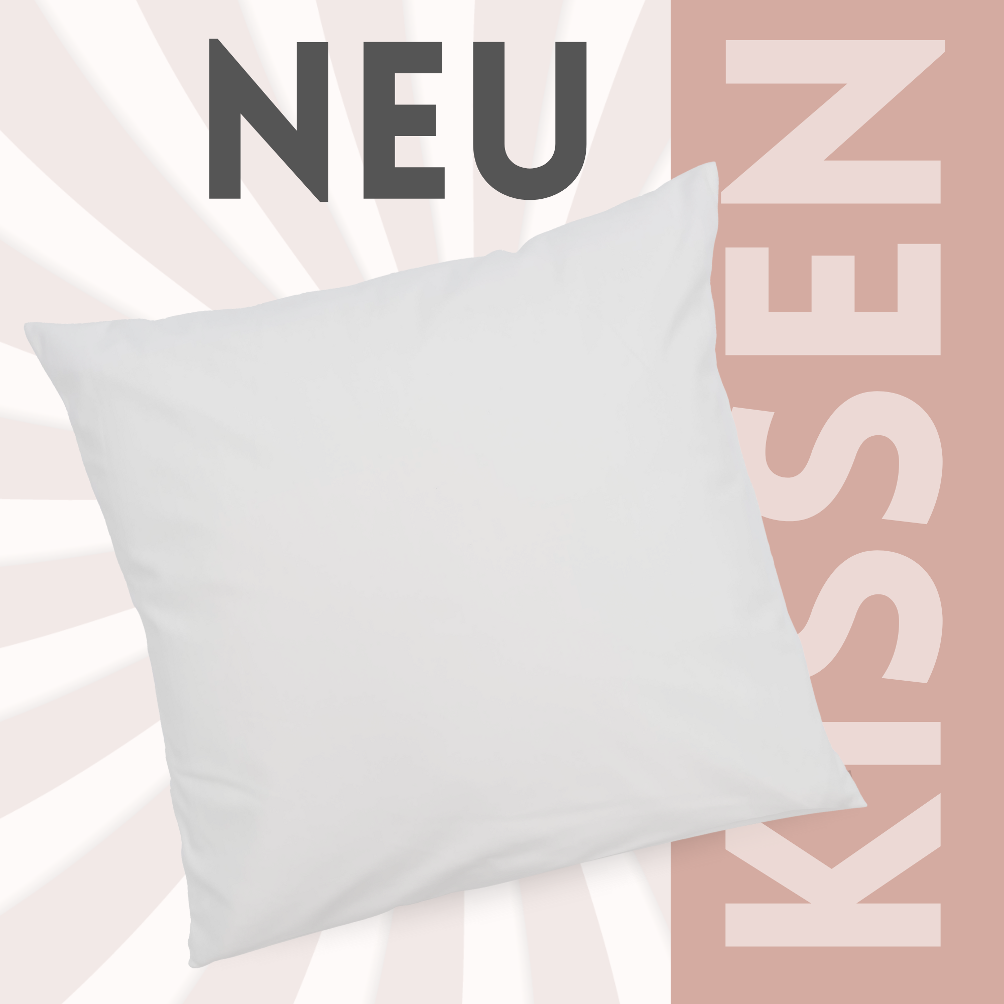 Kissenfüllung 40 × 40 cm vor grafischem Hintergrund