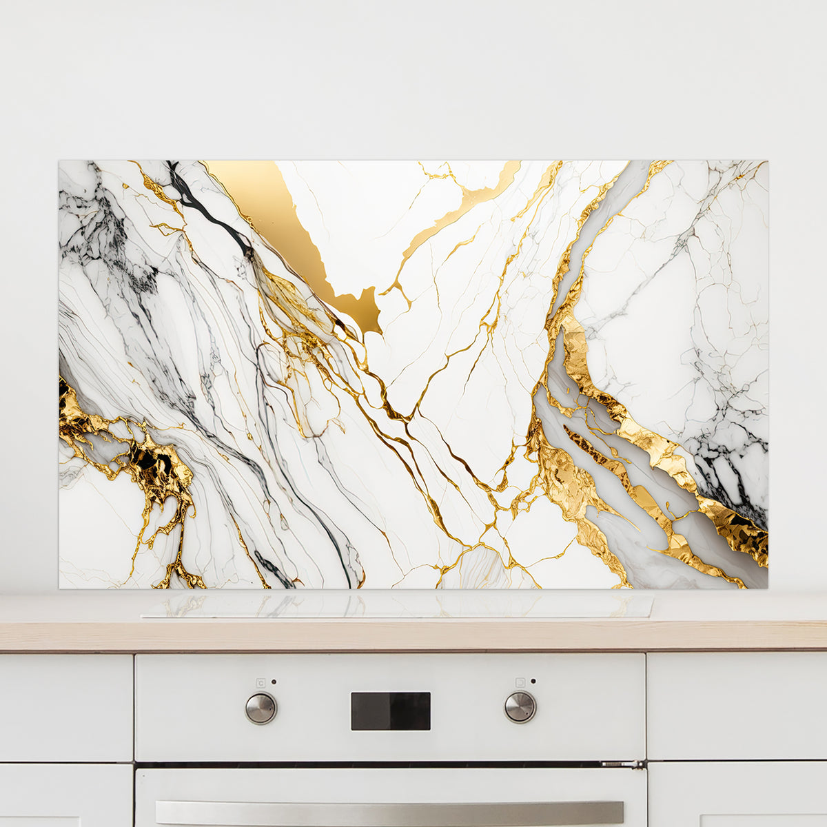 Küchenrückwand Marmor mit Goldakzenten