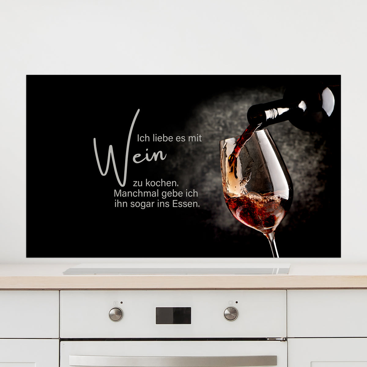 Spritzschutz Wein mit Spruch