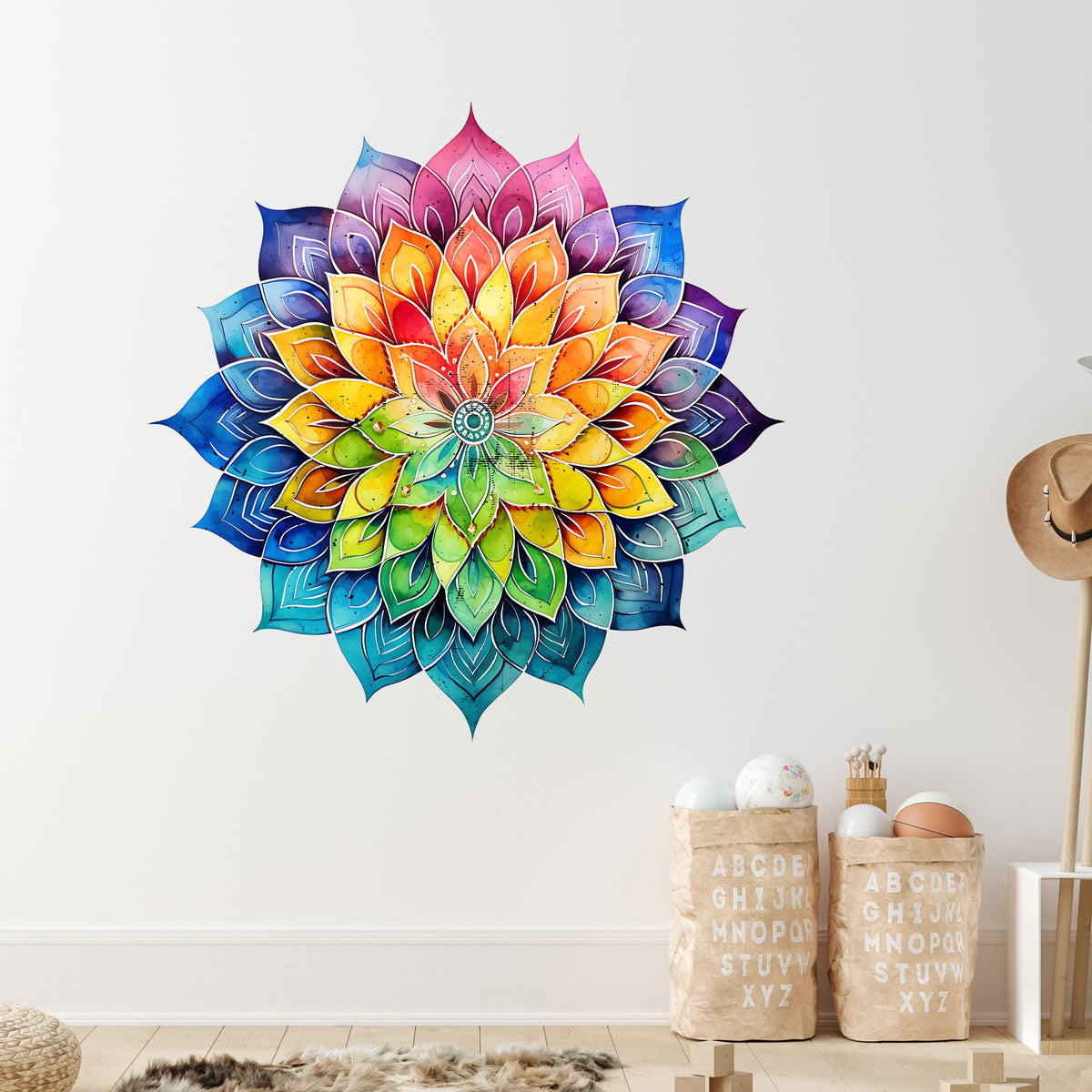 Wandtattoo Lebensblume bunt