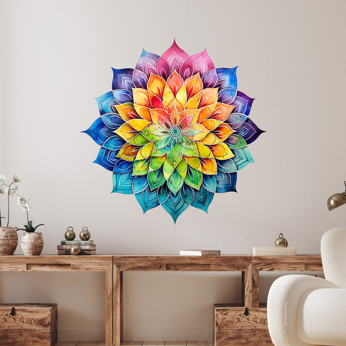Wandtattoo Lebensblume bunt