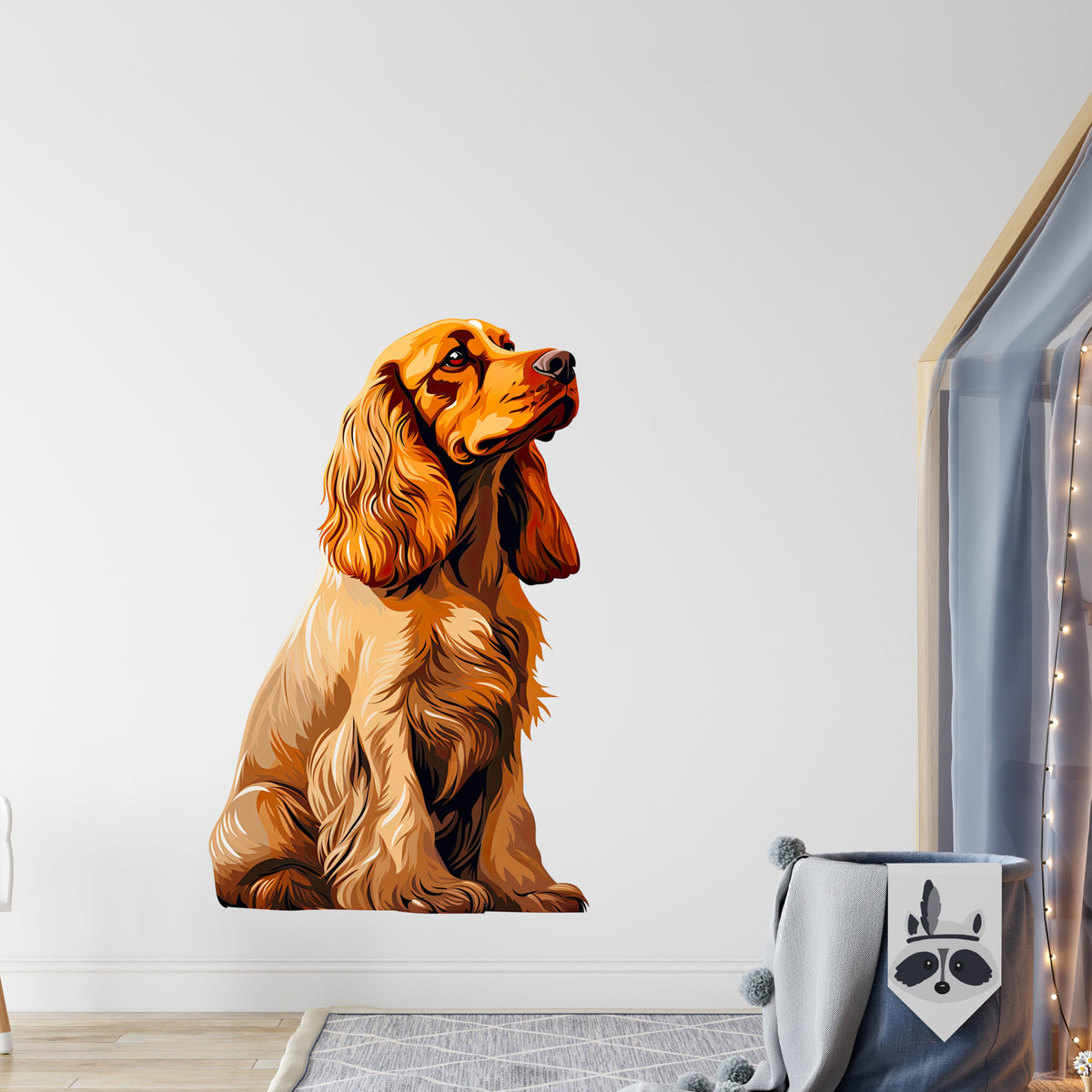 Sitzender, brauner Cocker Spaniel mit langen Ohren.