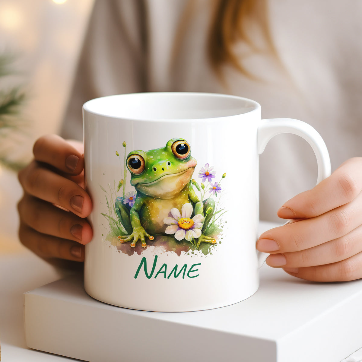Tasse mit lustigem Frosch