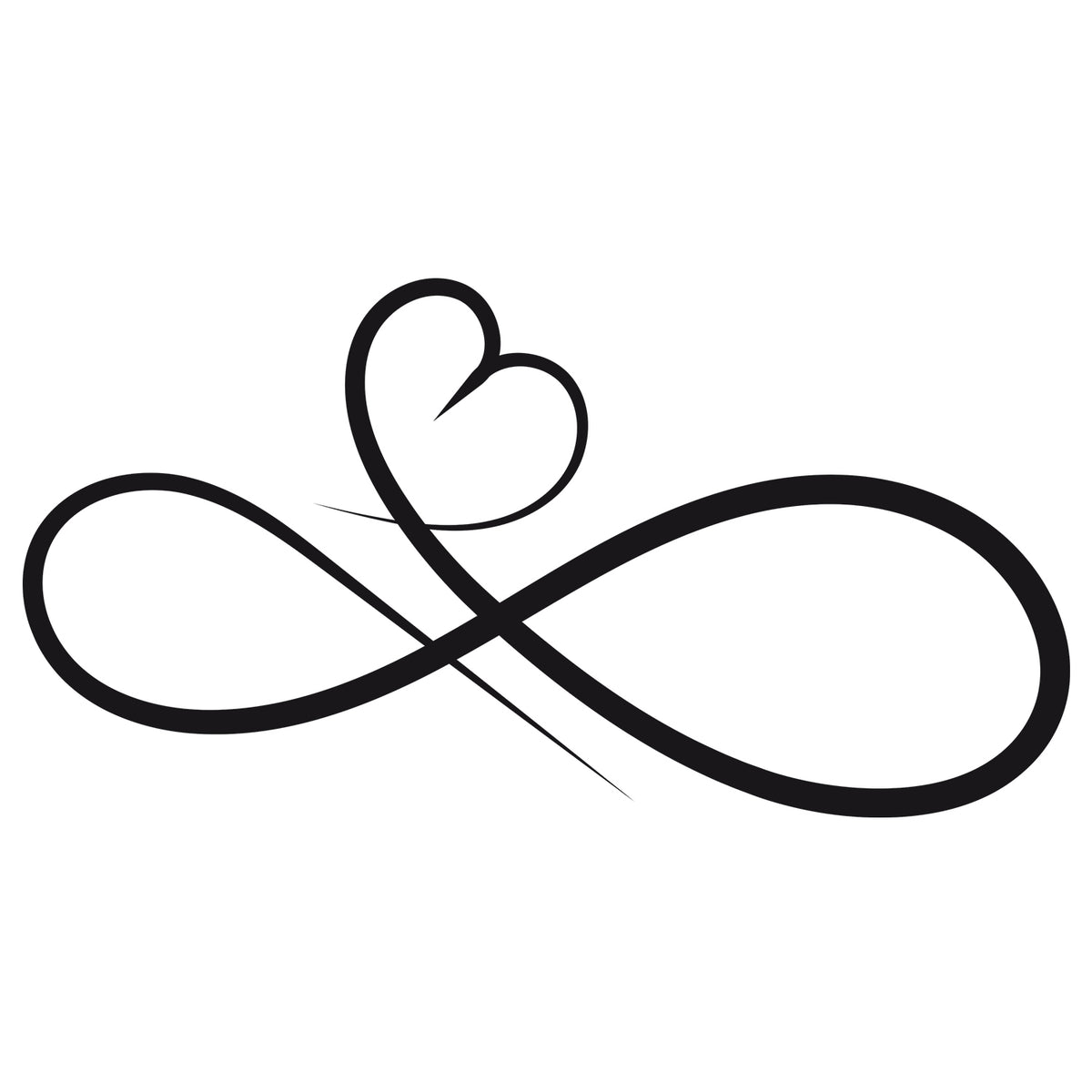 Wandtattoo als Unendlichkeitszeichen mit Herz
