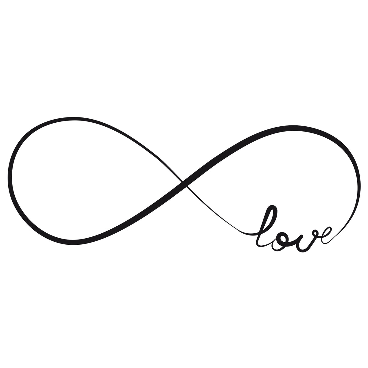 Wandtattoo als Unendlichkeitszeichen mit Schriftzug Love