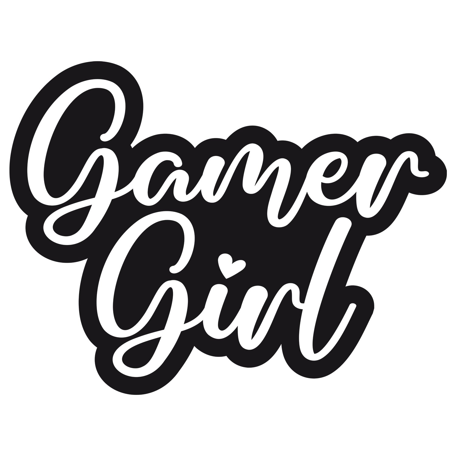 Schwarzes Wandtattoo Gamer Girl als freigestelltes Motiv