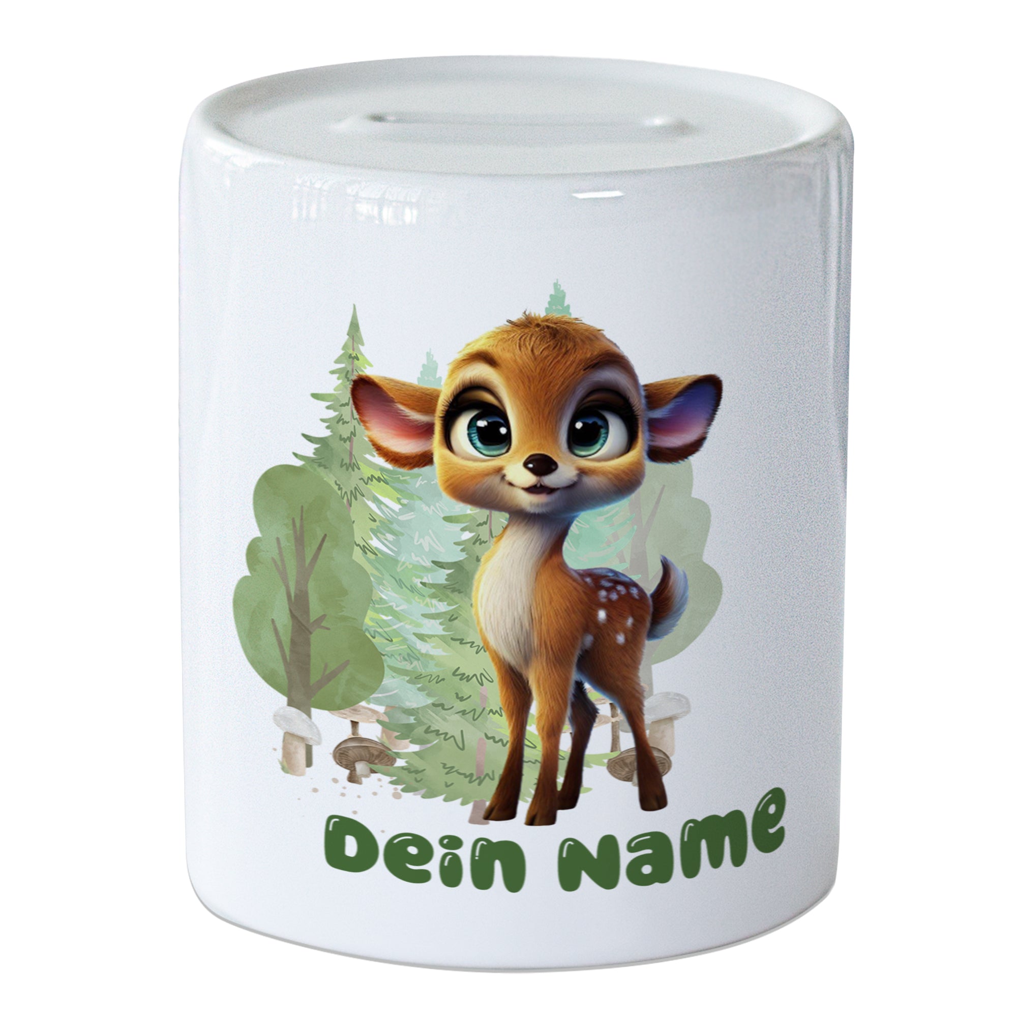 Spardose Rehkitz mit Namen