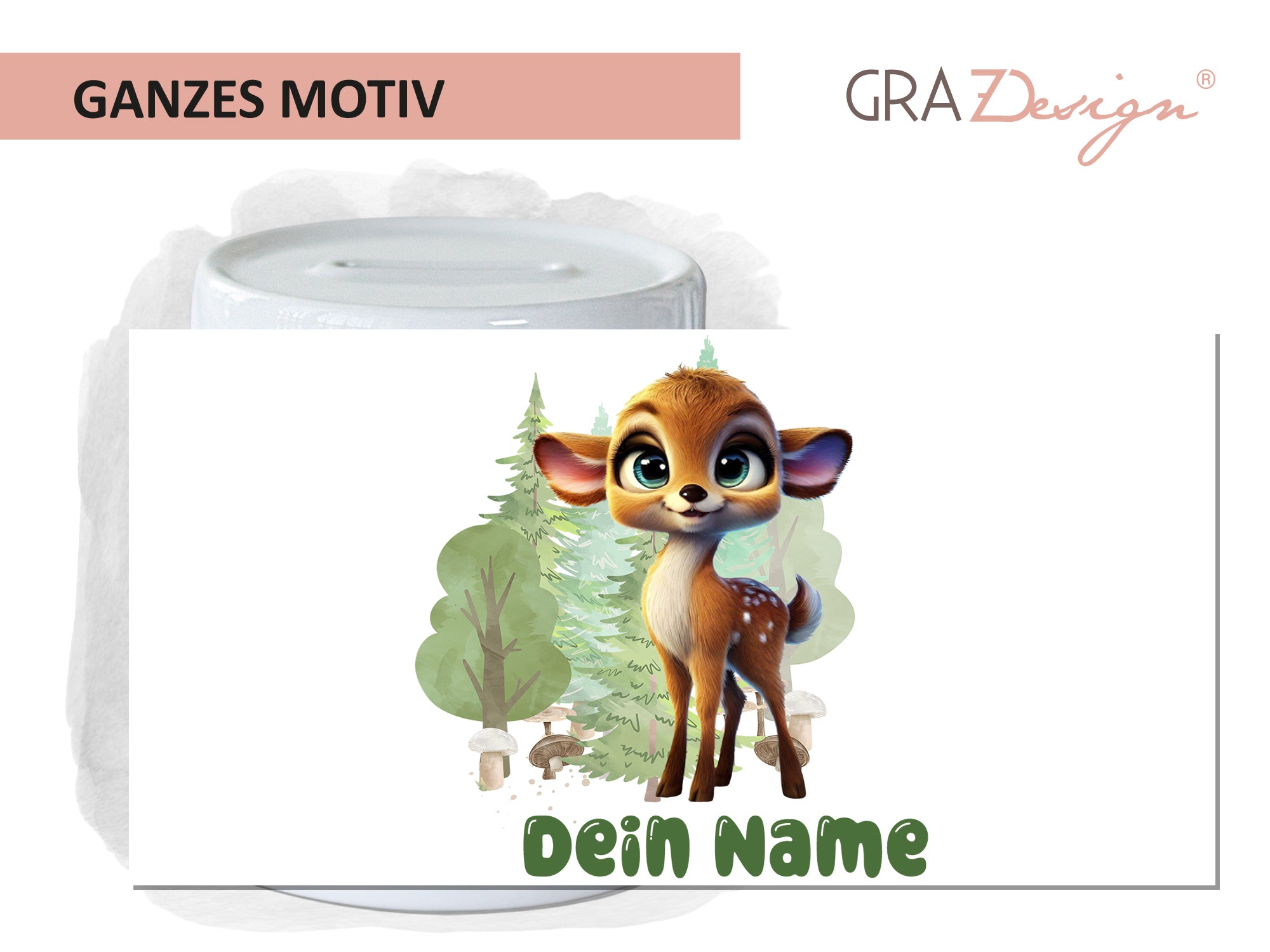 Spardose Rehkitz mit Namen