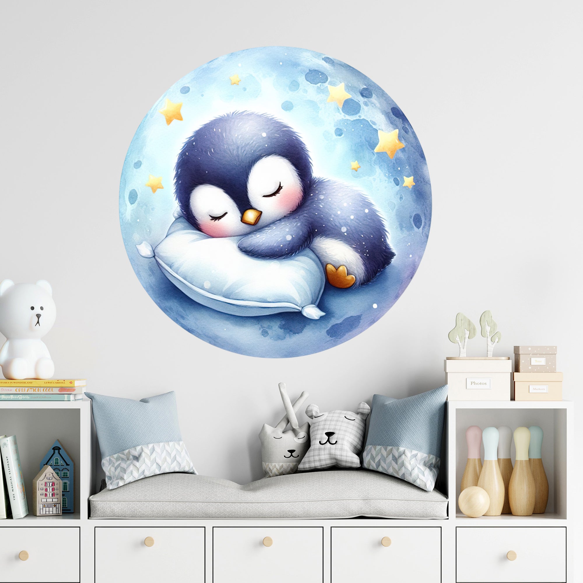 Wandtattoo Schlafender Pinguin - Für süße Träume