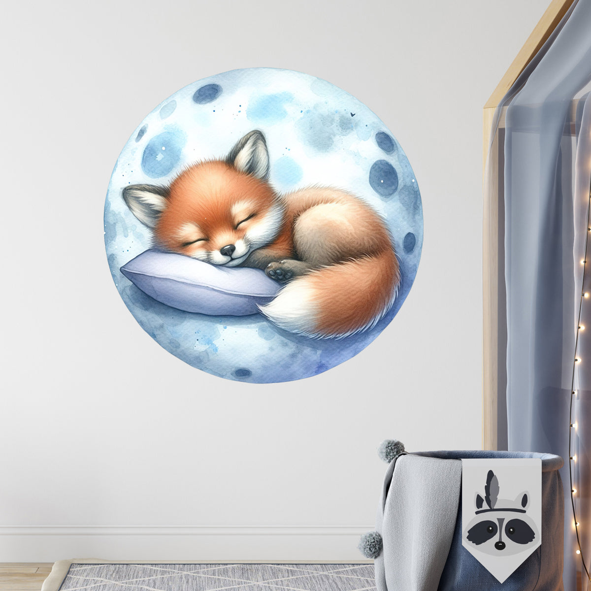 Wandtattoo schlafender Fuchs