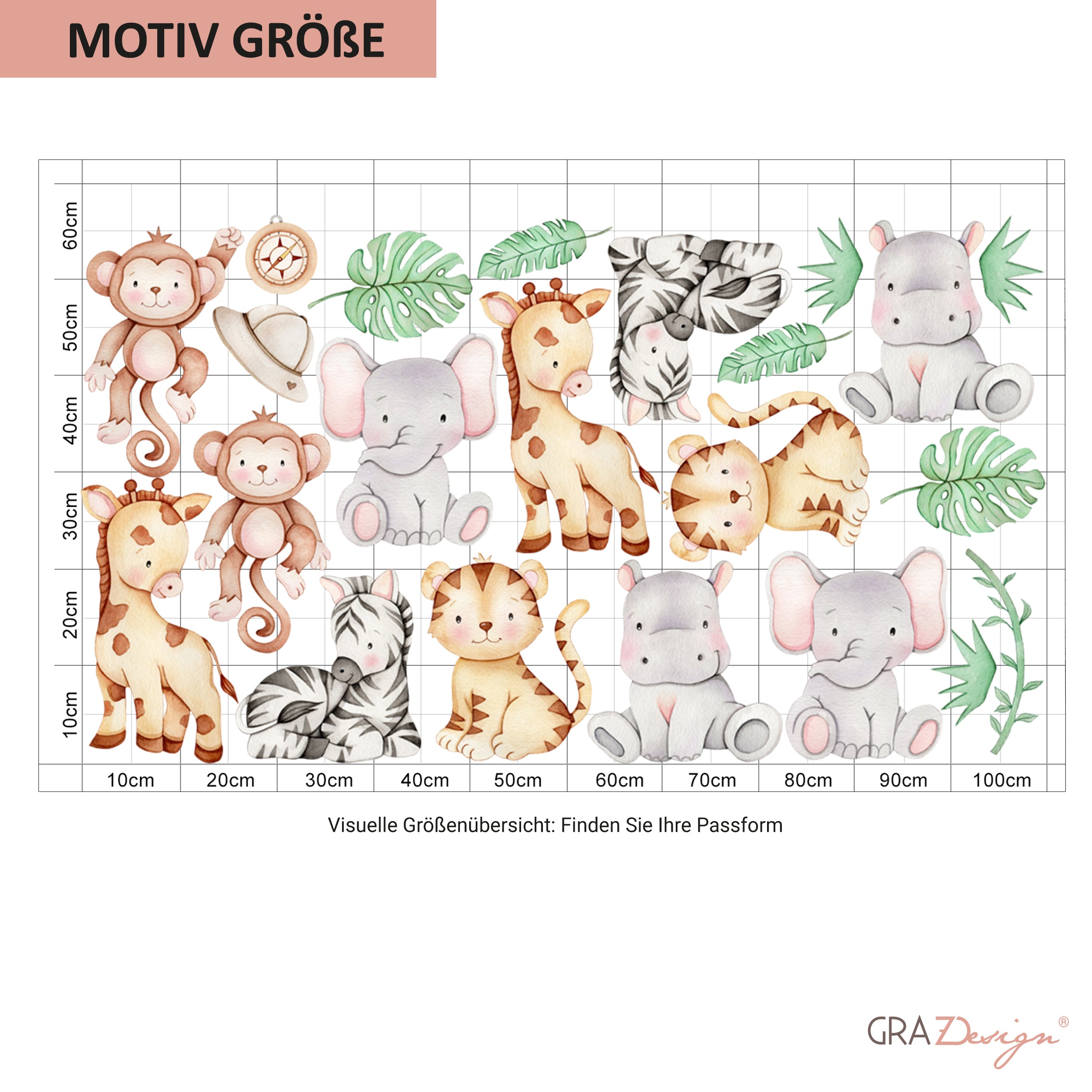 Wandtattoo Safari Tiere