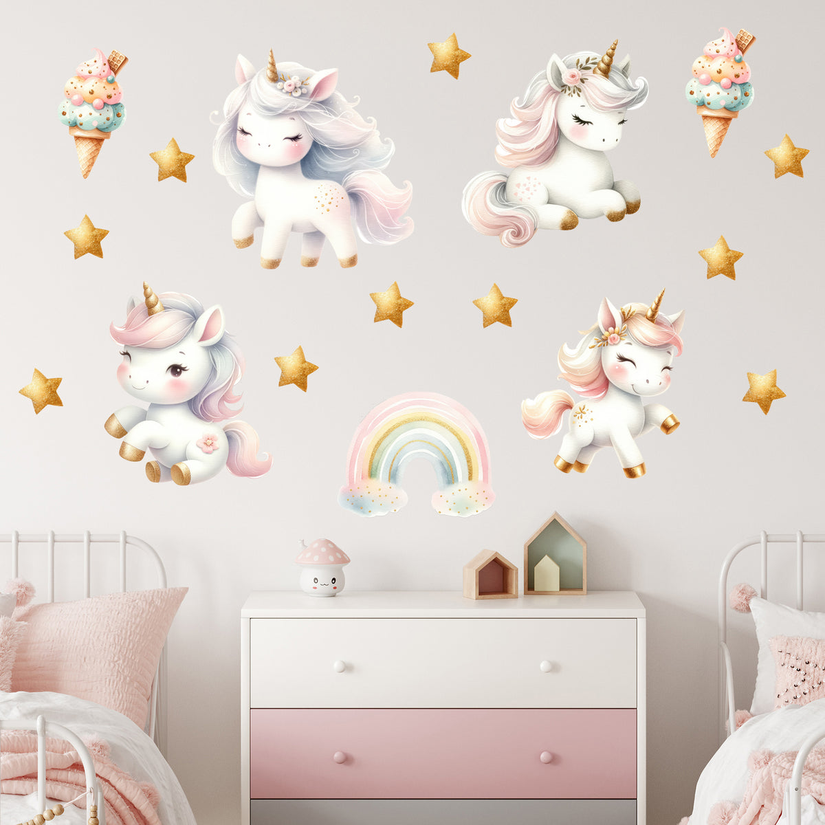 Wandtattoo Einhorn-Motiv