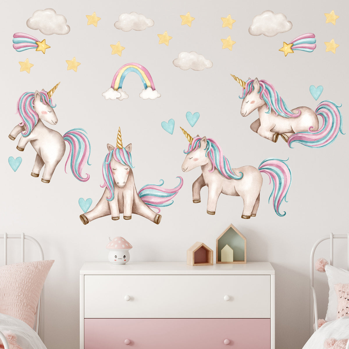 Wandtattoo Einhorn-Motiv