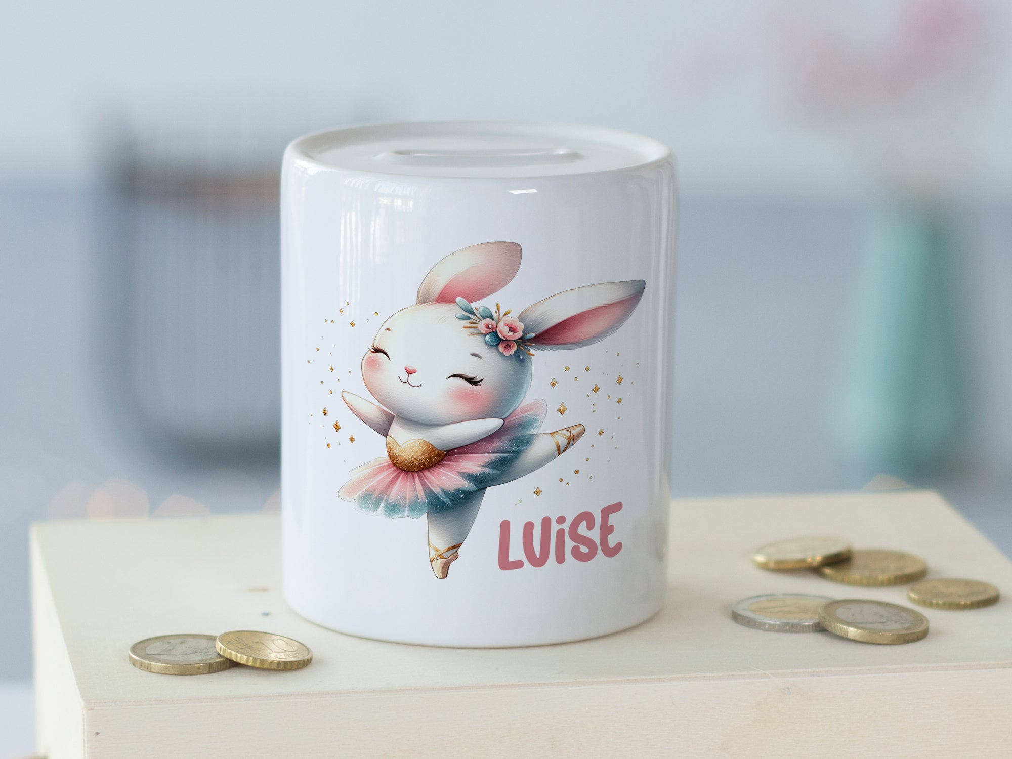 Spardose mit süßem Hasenmotiv - Für kleine Sparfüchse