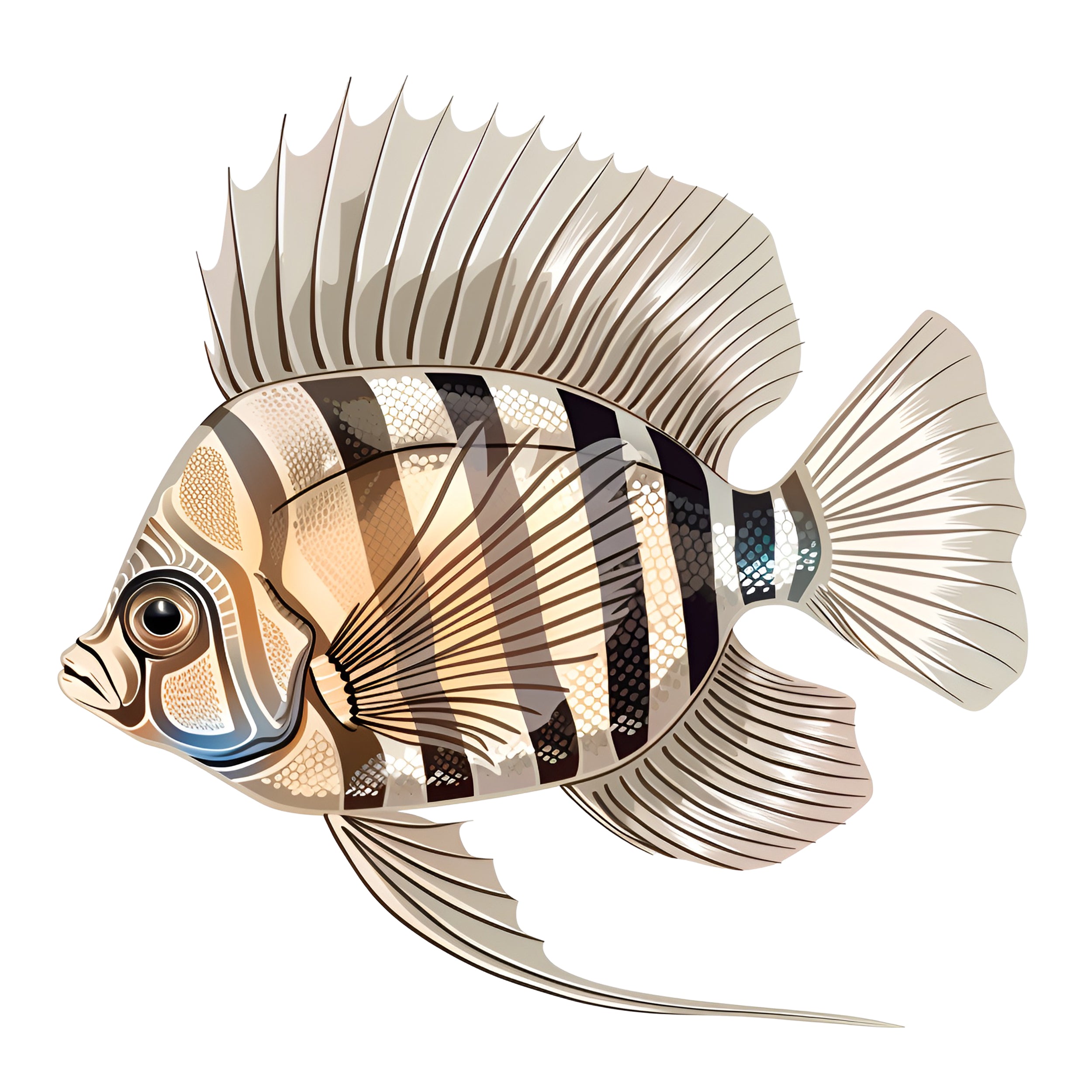 Wandtattoo mit gestreiftem Fisch