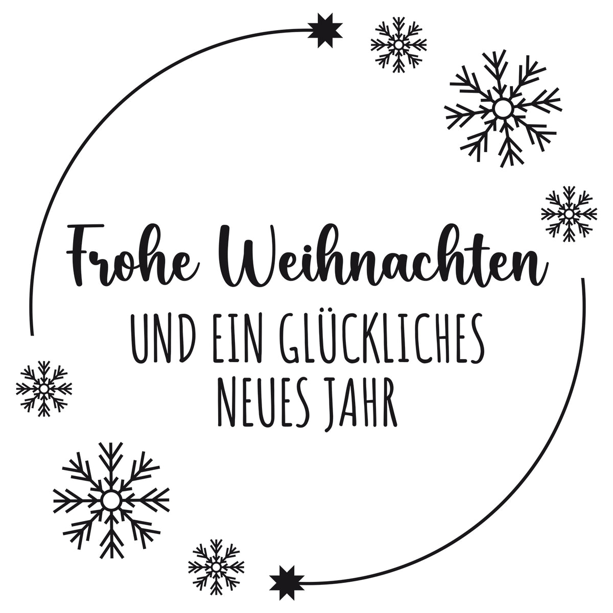 Frohe Weihnachten und ein glückliches neues Jahr, schwarz-weiß.