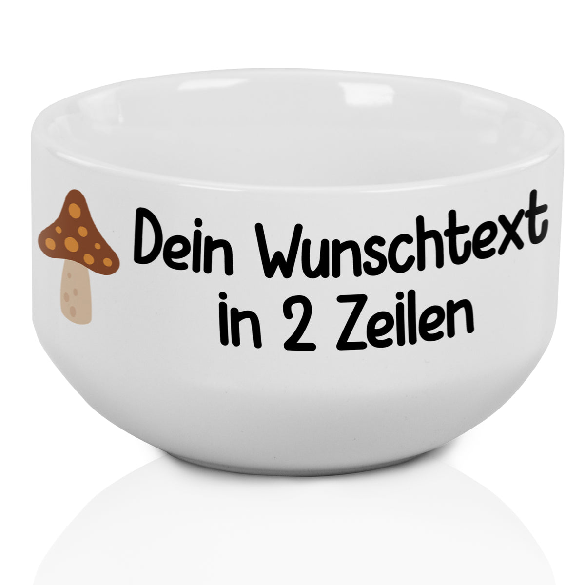 Motivübersicht zur Müslischale mit Pilzen und Wunschtext