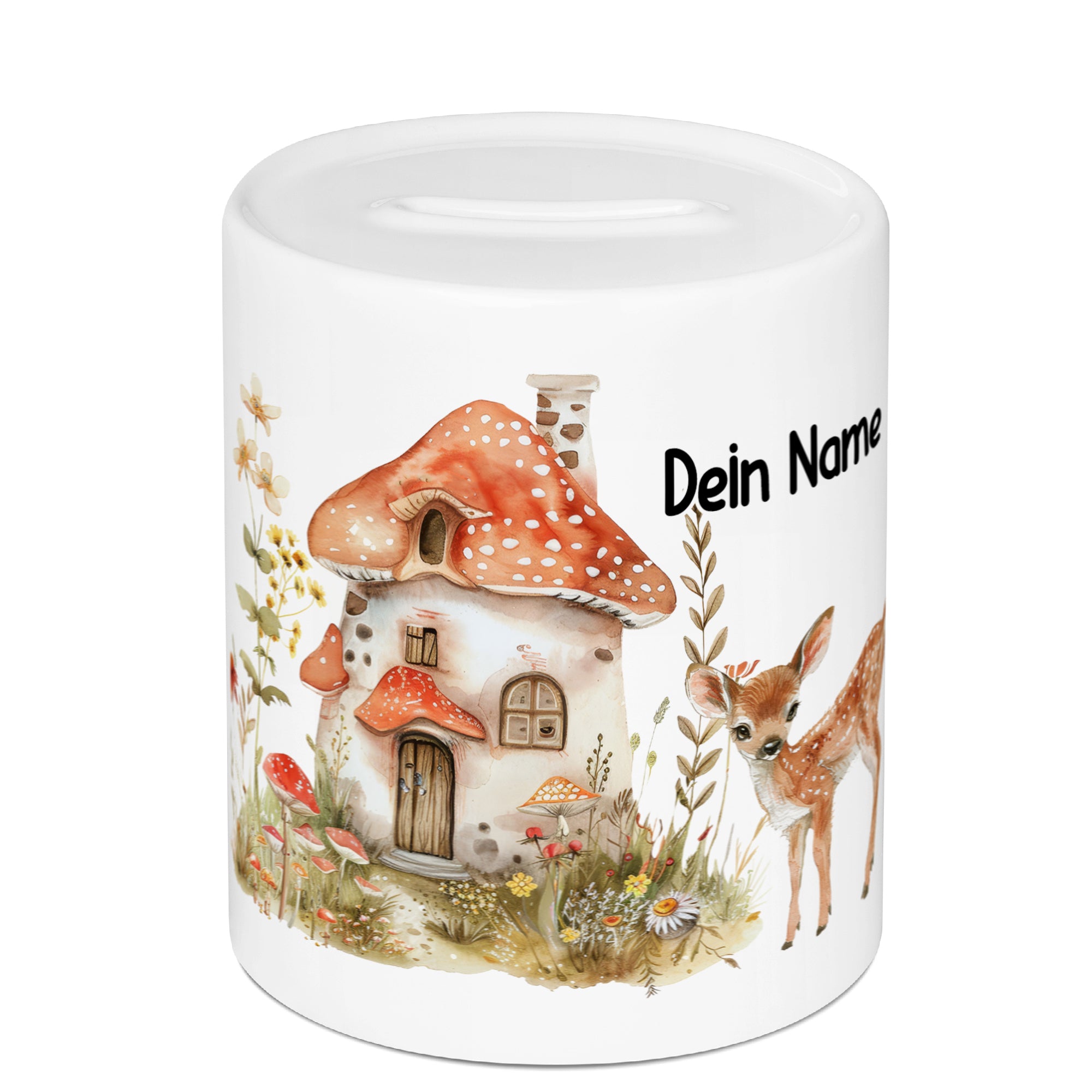 Spardose mit niedlichem Waldhaus-Motiv