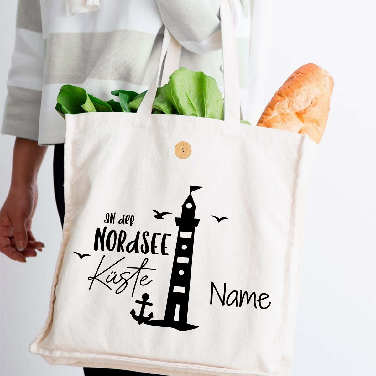 Tasche Nordsee Küste mit Leuchtturm