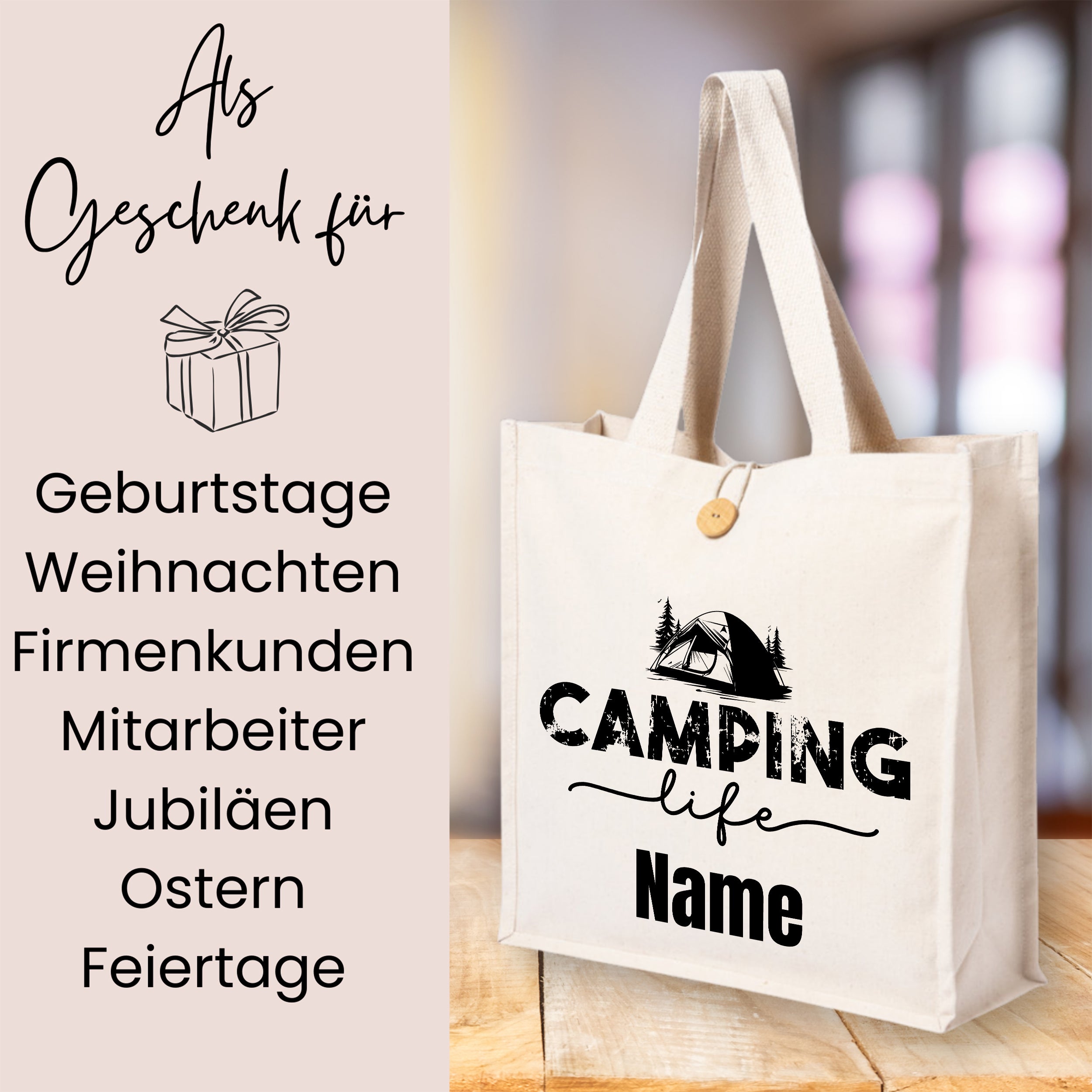 Camping Tasche mit persönlichem Namen