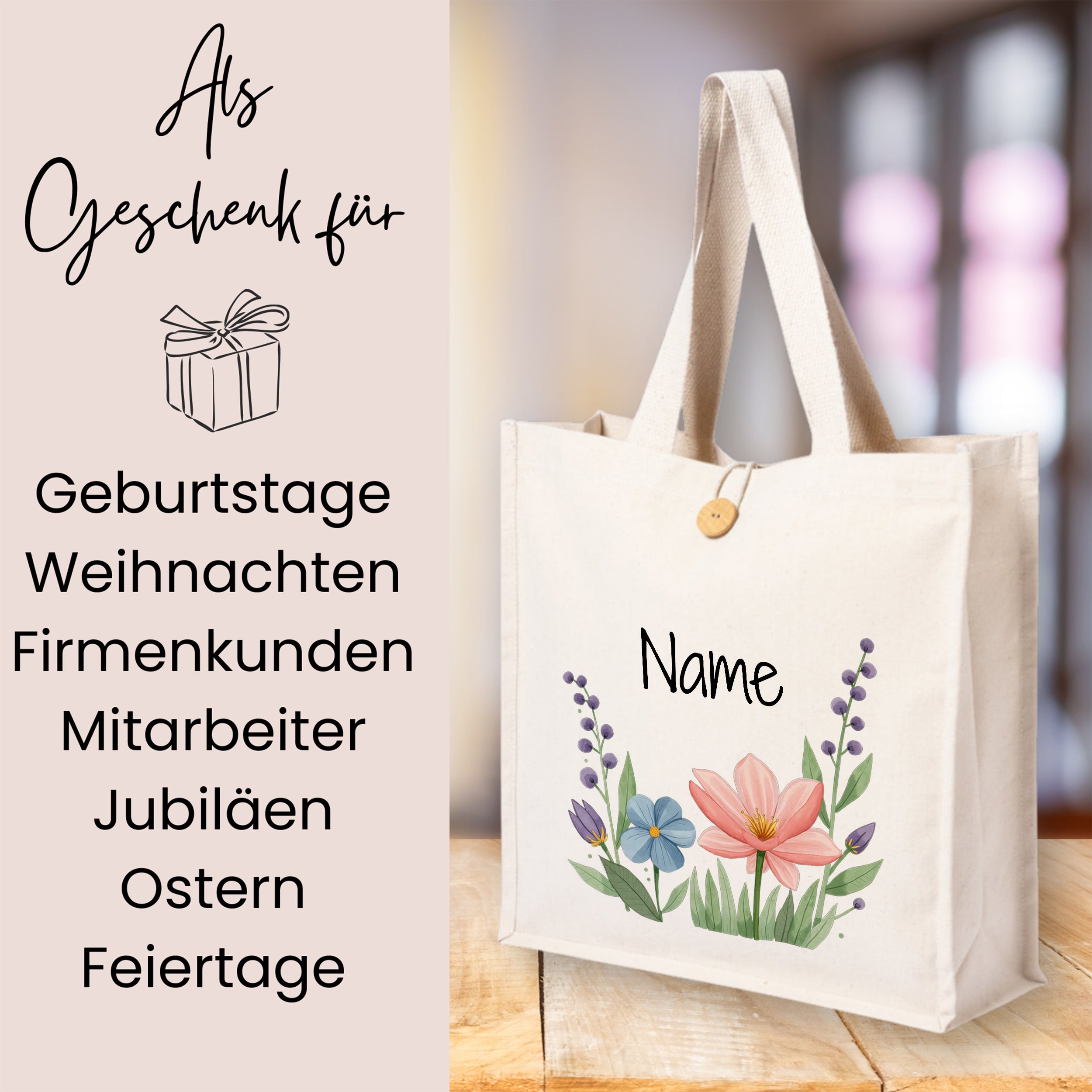 Tasche mit Blumenmotiven