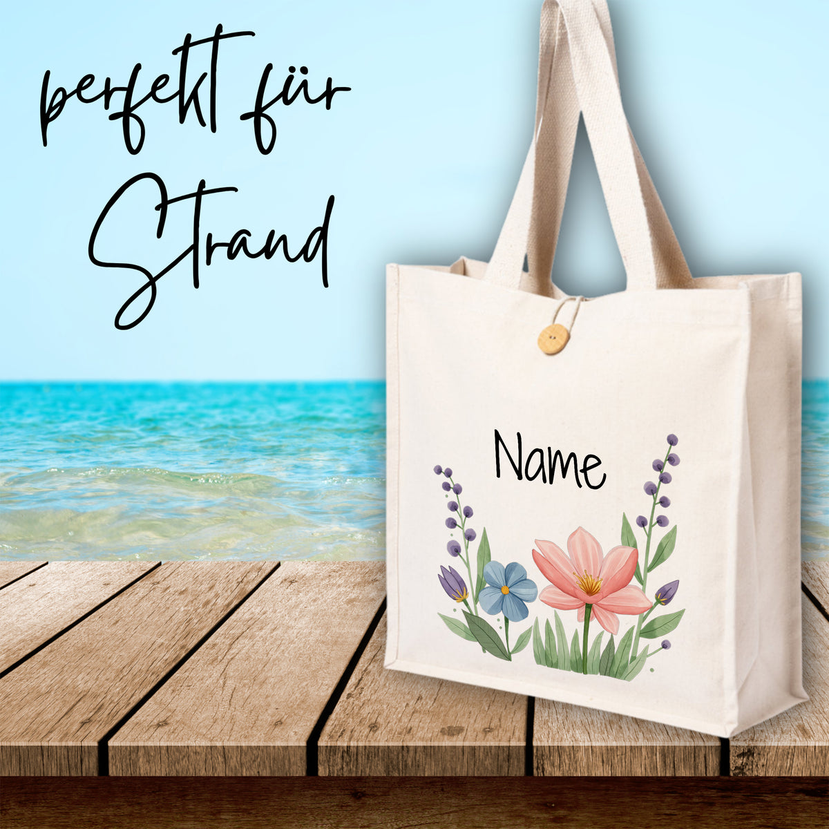 Tasche mit Blumenmotiven