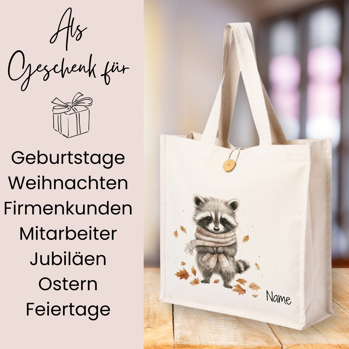 Tasche Waschbär