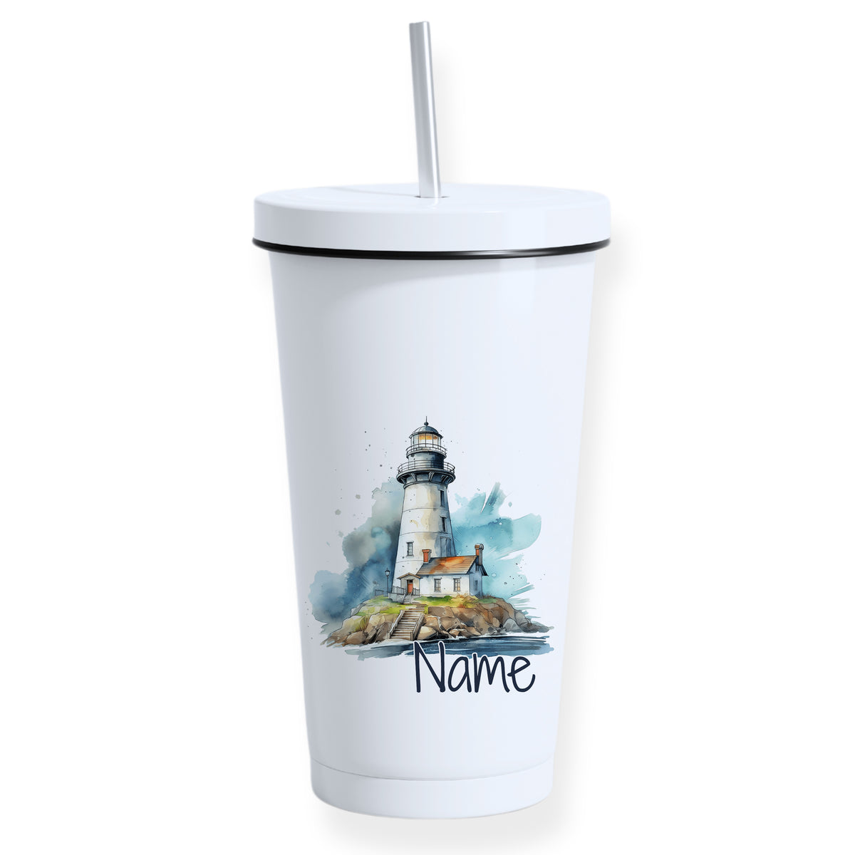 Trinkbecher mit Leuchtturm