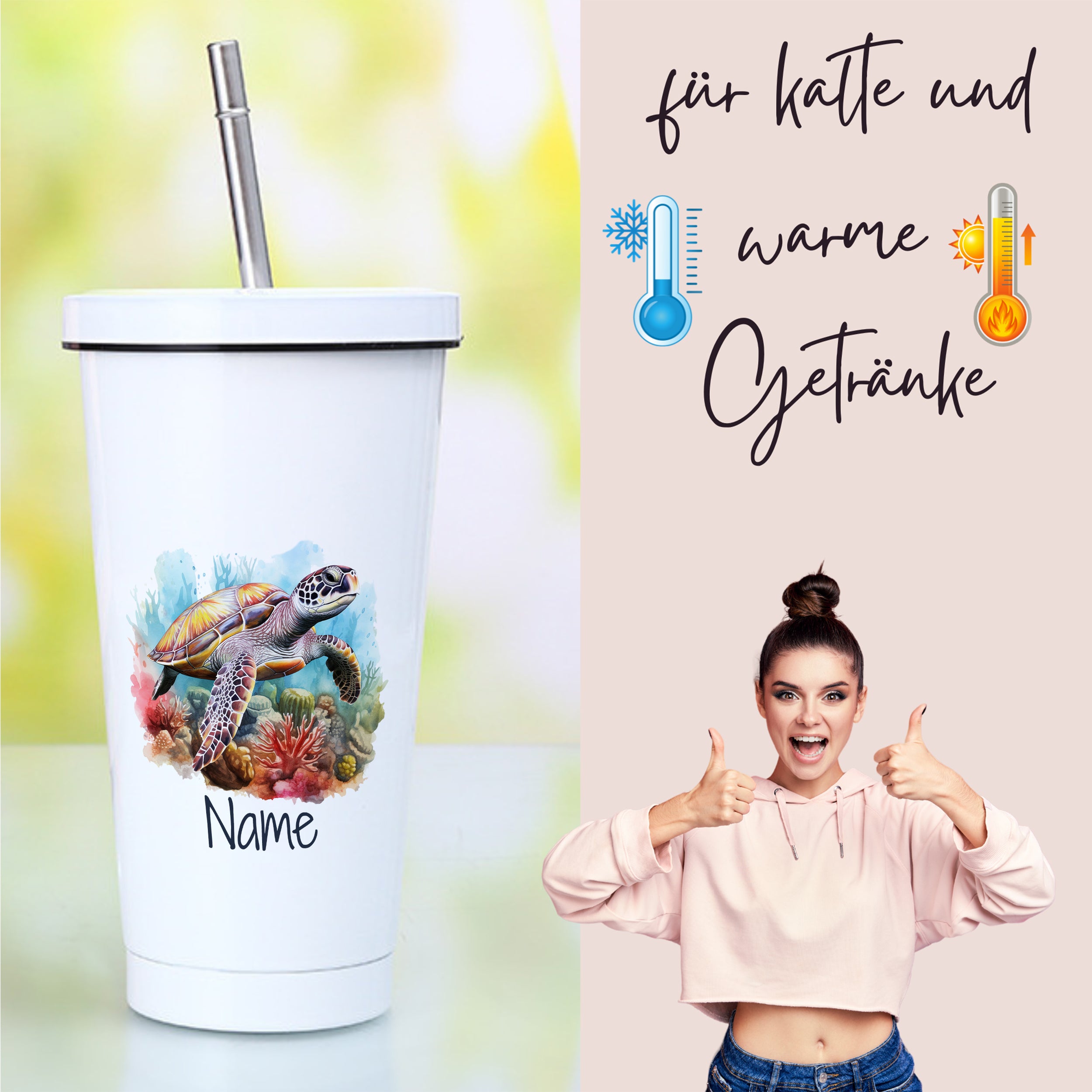 Trinkbecher mit Schildkröte