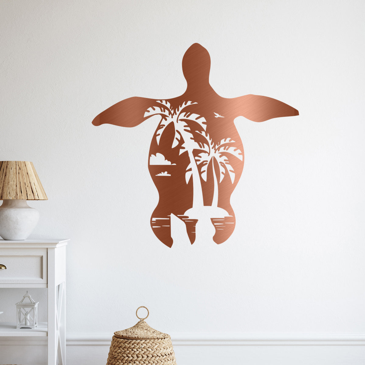 Wandtattoo Schildkröte mit Palmen