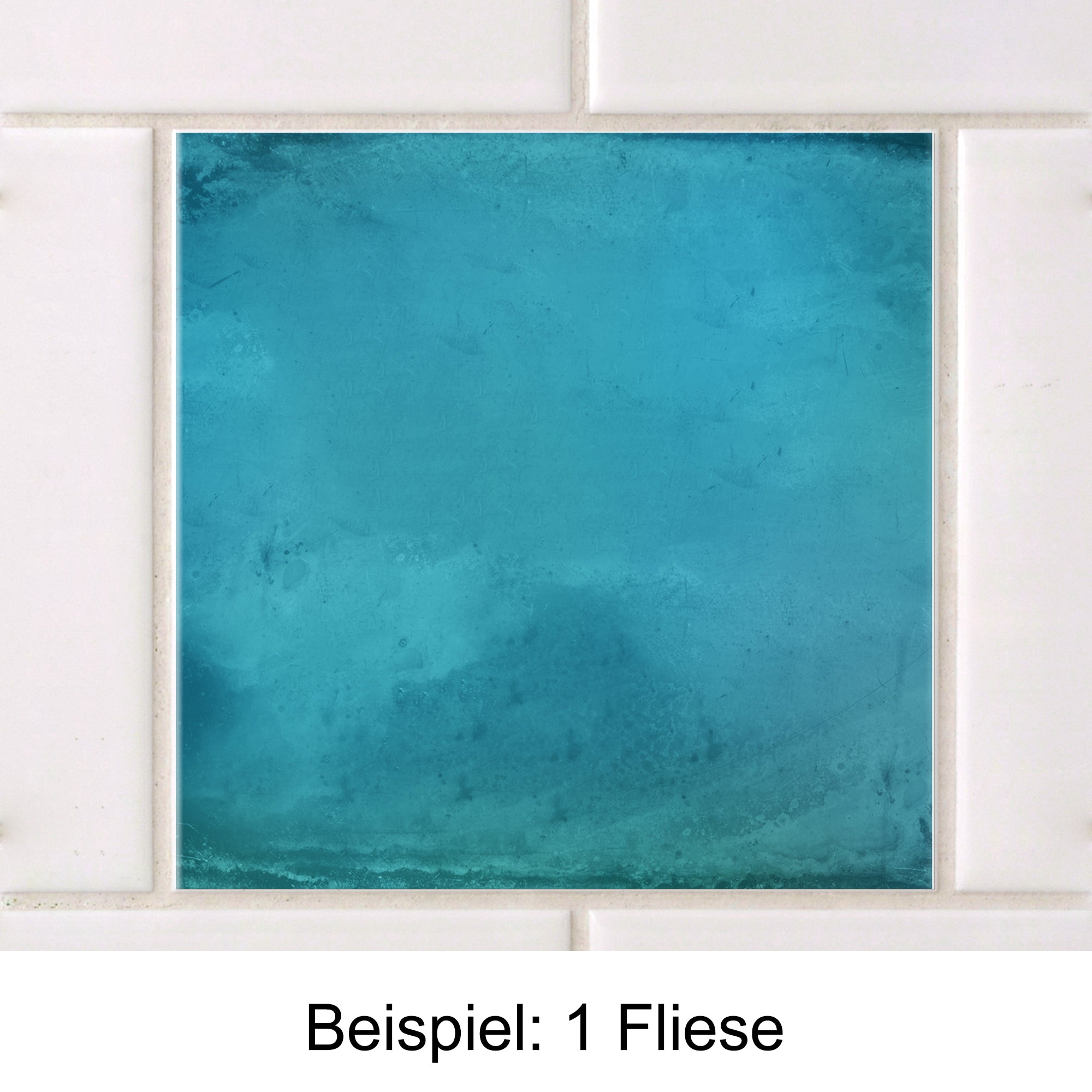 Türkisfarbene Fliese mit sanften Farbverläufen.