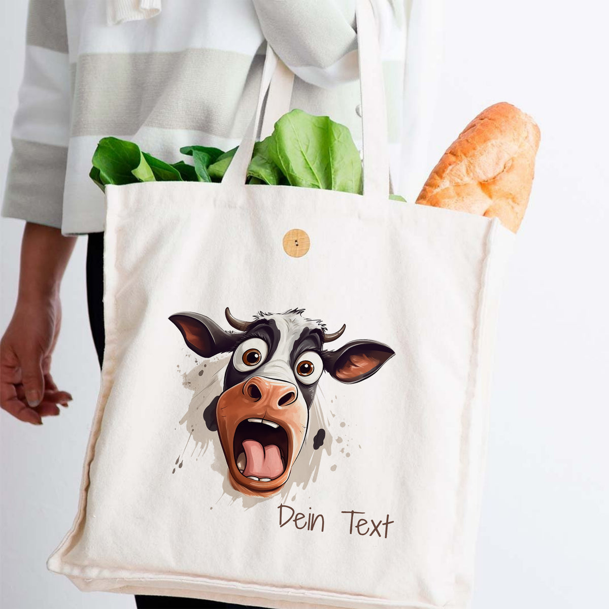 Tasche mit Kuhmotiv
