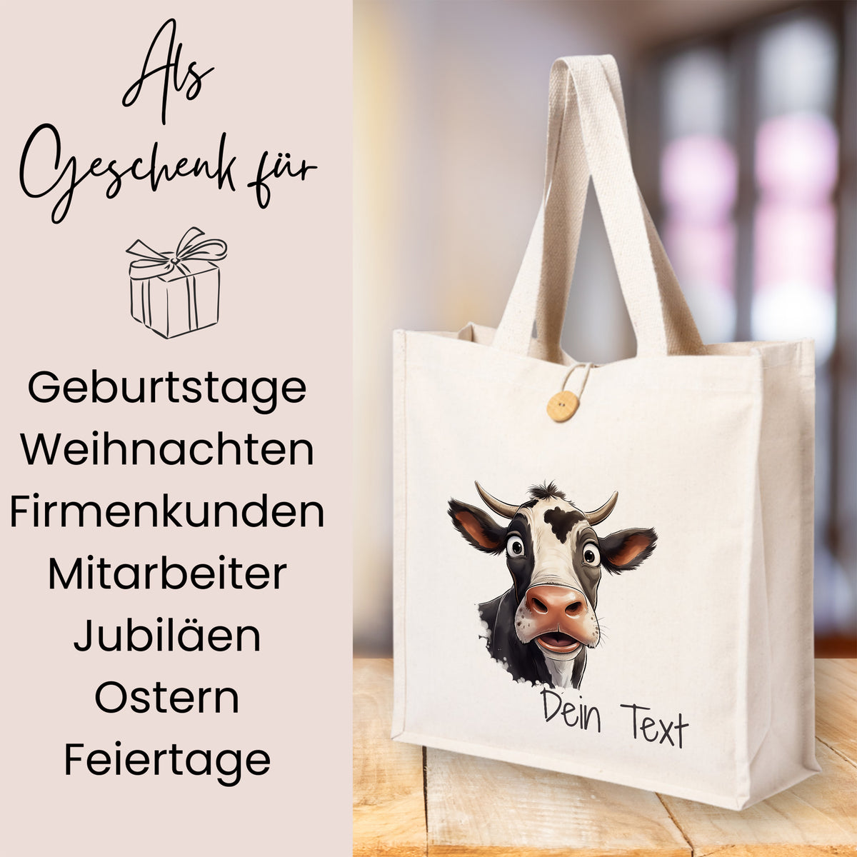 Tasche Kuh-Motiv