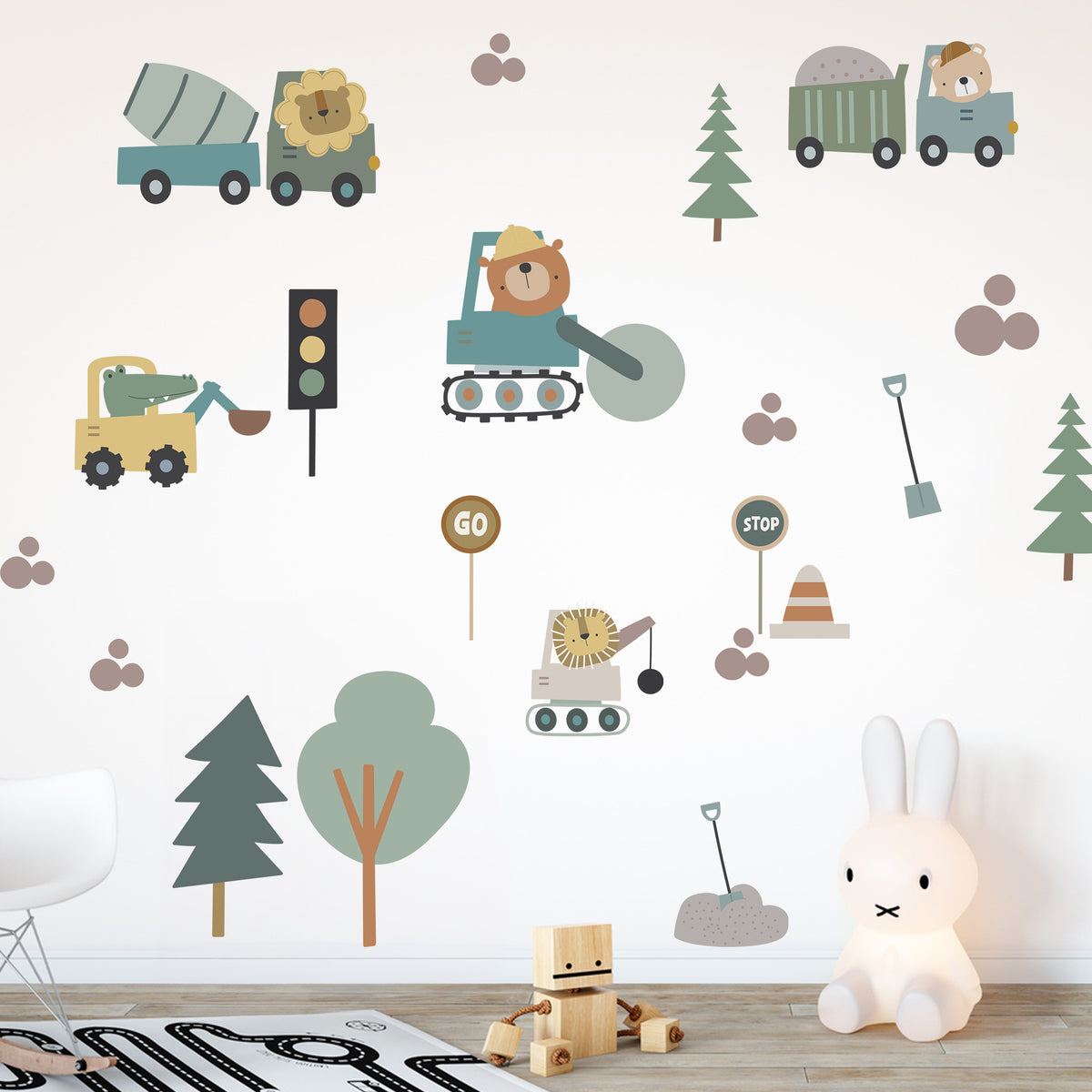 Wandtattoo Baufahrzeuge