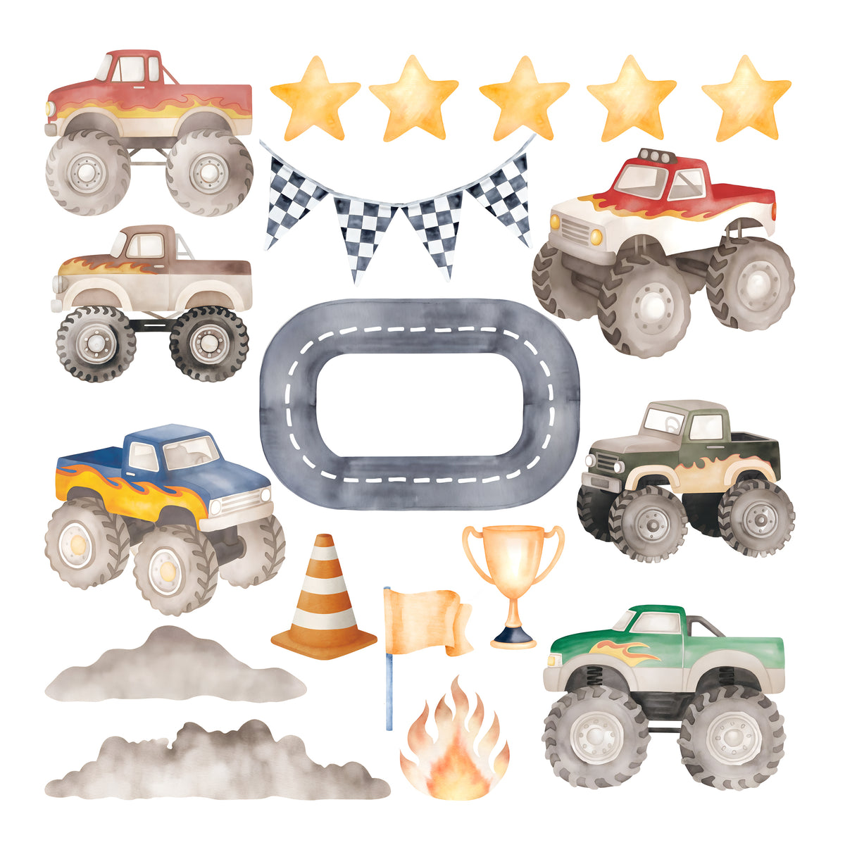 Wandtattoo Monstertrucks Set