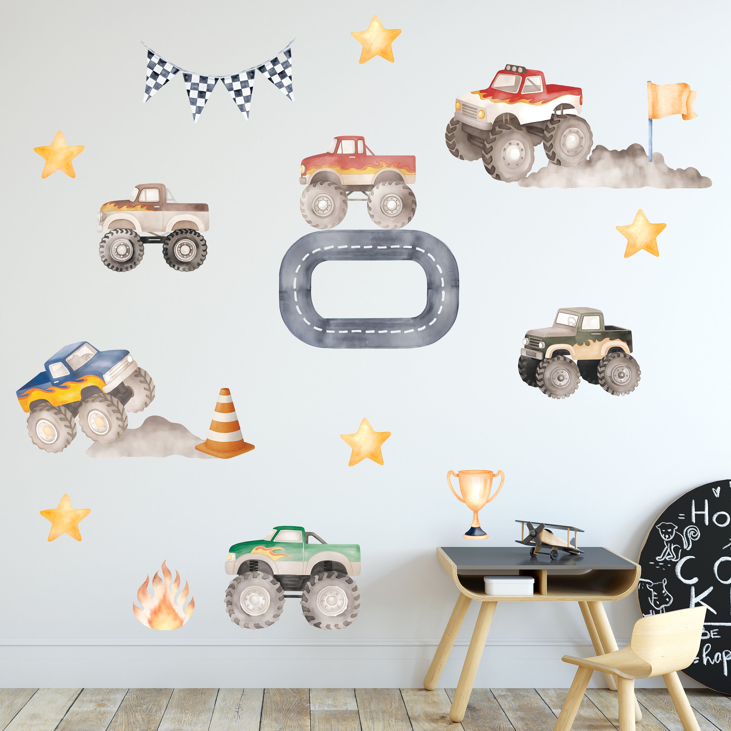 Wandtattoo Monstertrucks Set