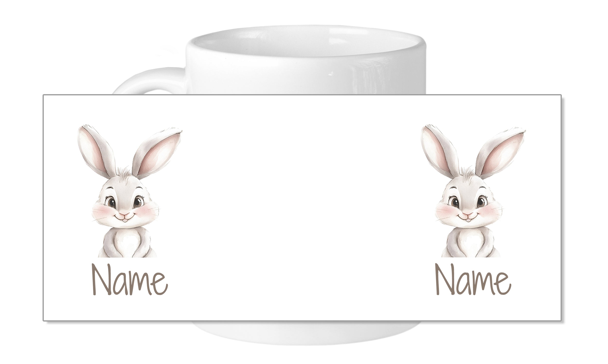 Tasse mit niedlichem Hasen