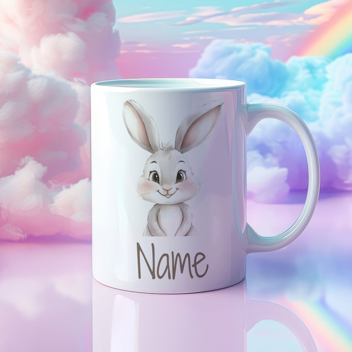 Tasse mit niedlichem Hasen