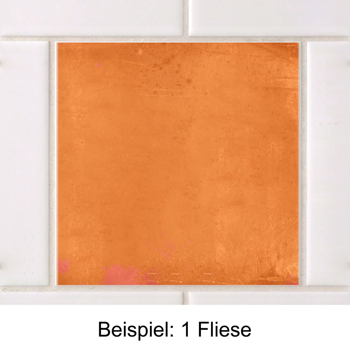 Orangefarbene Fliese mit mattem Finish und Textur.