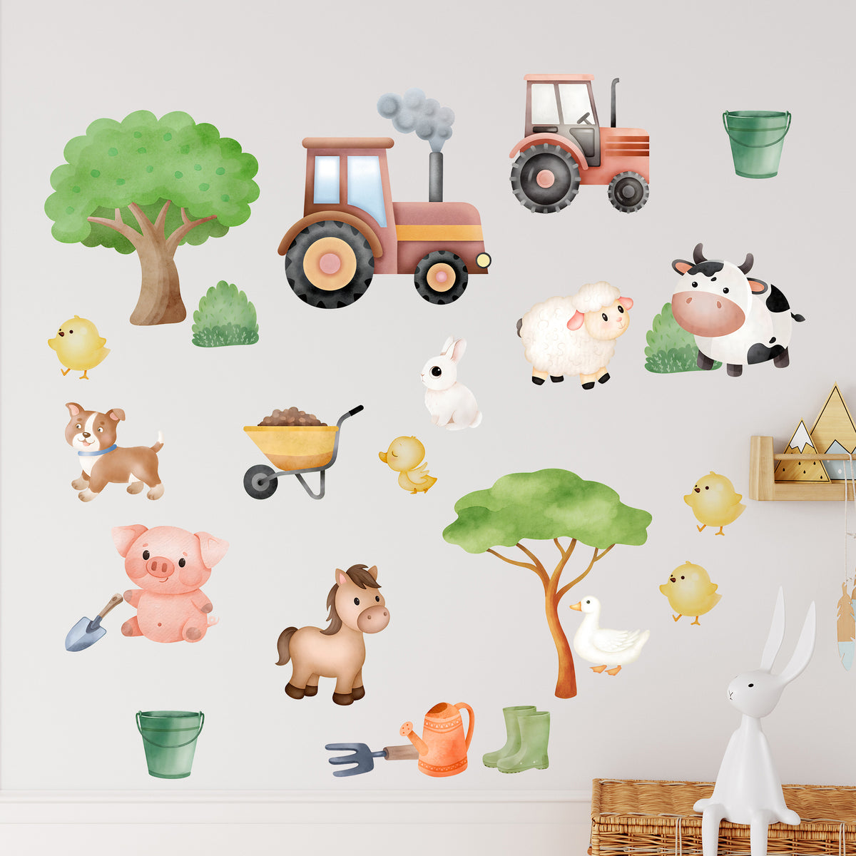 Wandtattoo Bauernhof Tiere