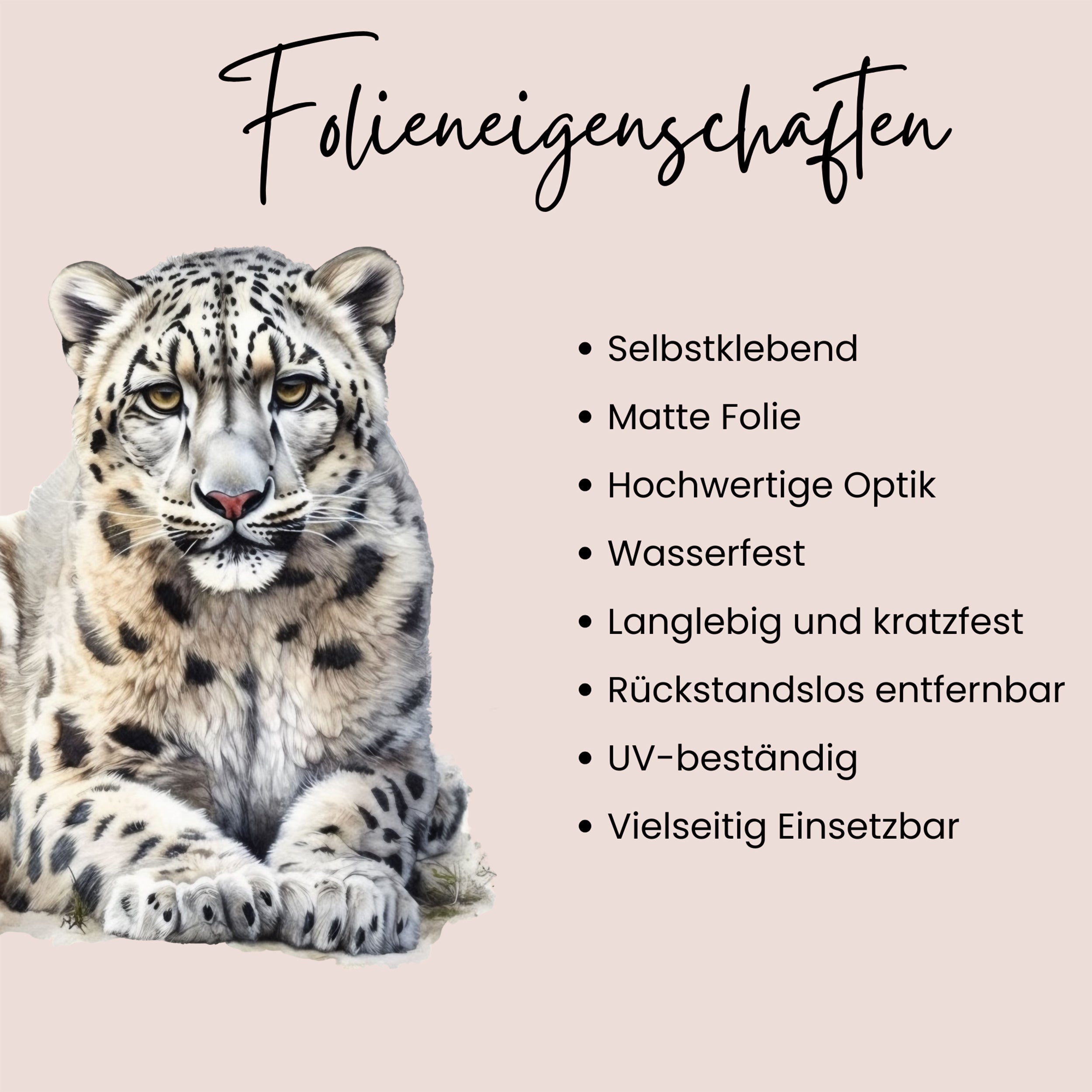 Wandtattoo Schneeleopard
