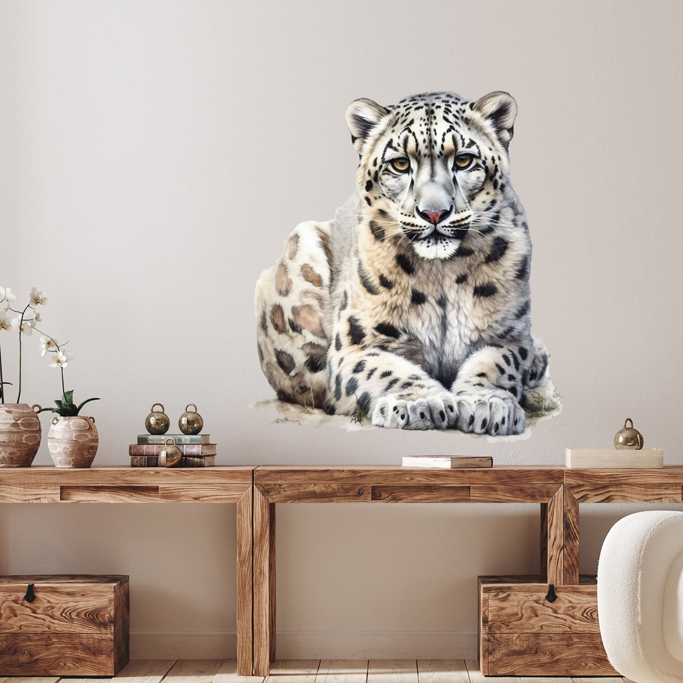 Wandtattoo Schneeleopard